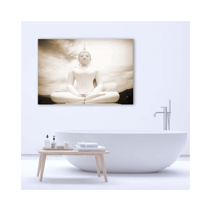 Leinwandbild modern - Buddha und Retro-Himmel | Feeby