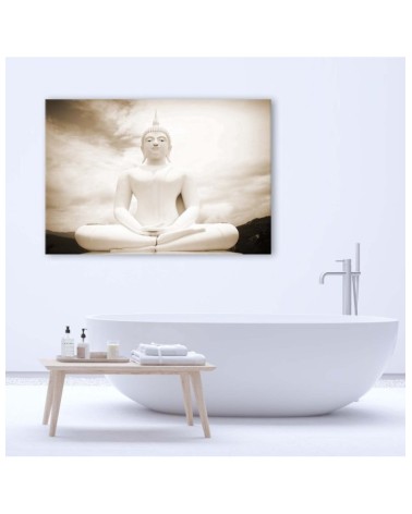 Leinwandbild modern - Buddha und Retro-Himmel | Feeby