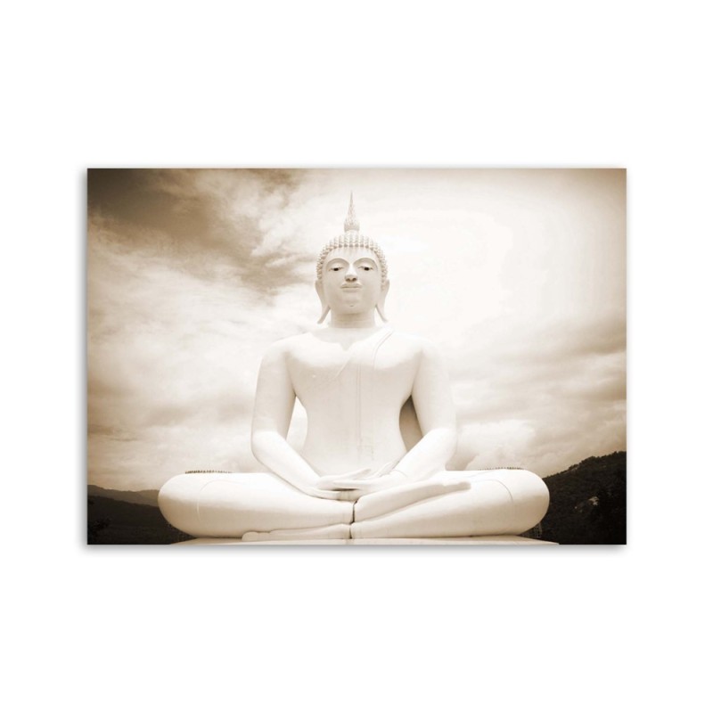 Leinwandbild modern - Buddha und Retro-Himmel | Feeby