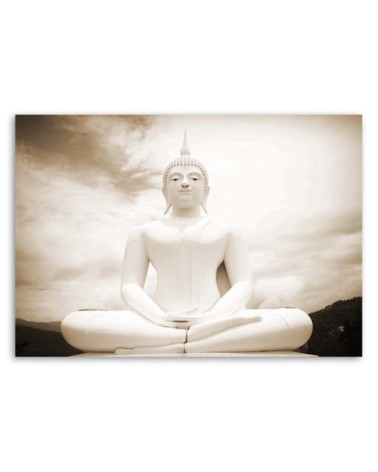 Leinwandbild modern - Buddha und Retro-Himmel | Feeby