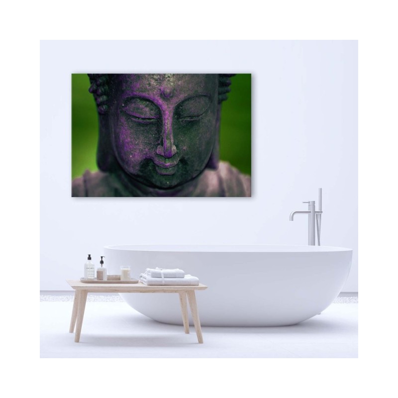 Leinwandbild - Buddhas lila Kopf | Feeby