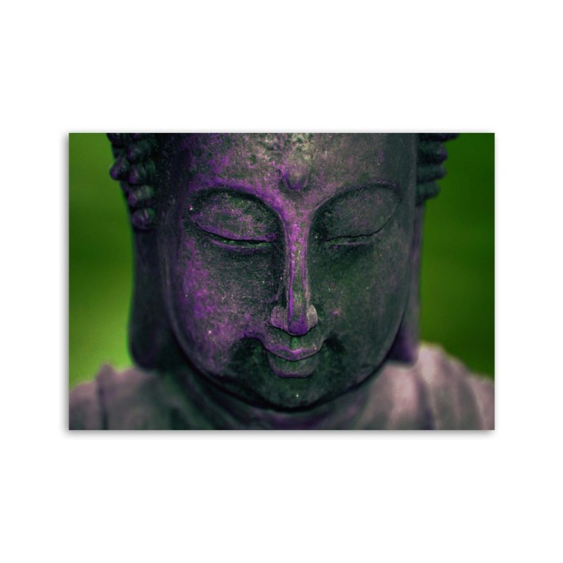 Leinwandbild - Buddhas lila Kopf | Feeby