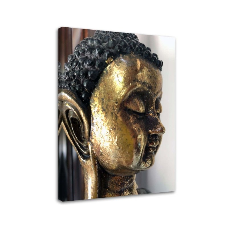 Leinwanddruck - Profil eines goldenen Buddhas | Feeby