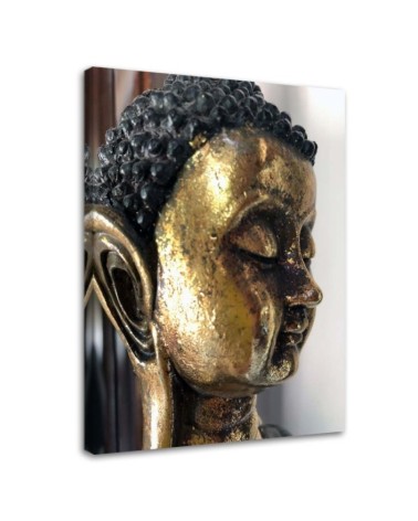 Leinwanddruck - Profil eines goldenen Buddhas | Feeby