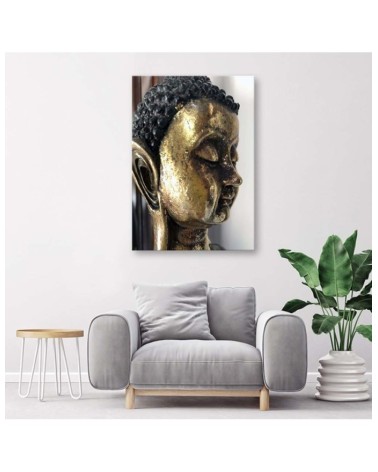 Leinwanddruck - Profil eines goldenen Buddhas | Feeby