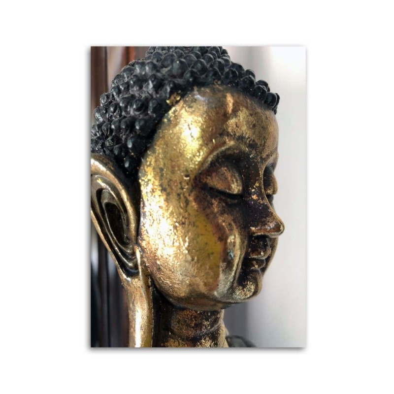 Leinwanddruck - Profil eines goldenen Buddhas | Feeby