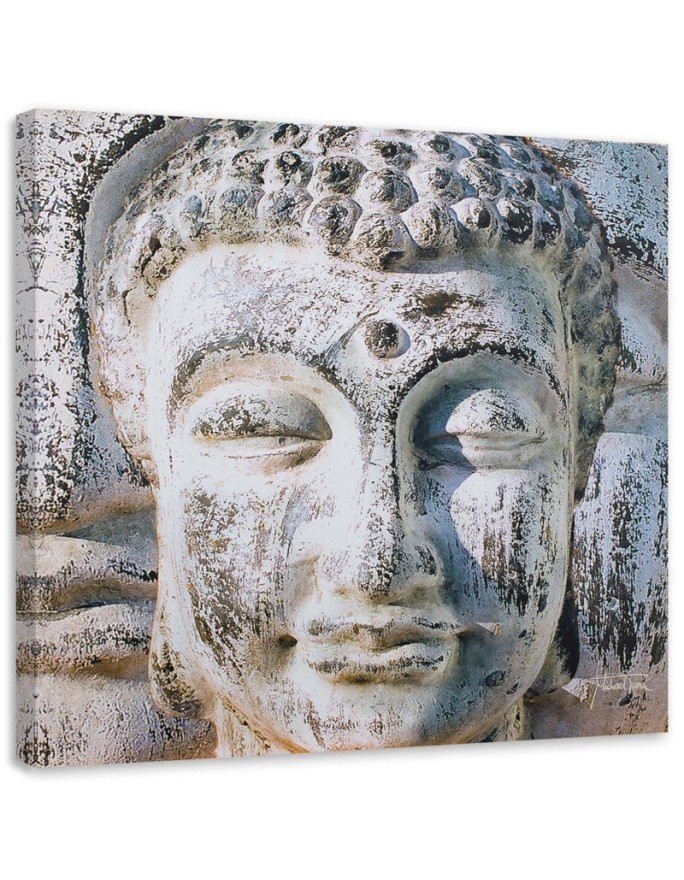 Bild auf Leinwand - Buddha-Statue in einer Wand | Feeby