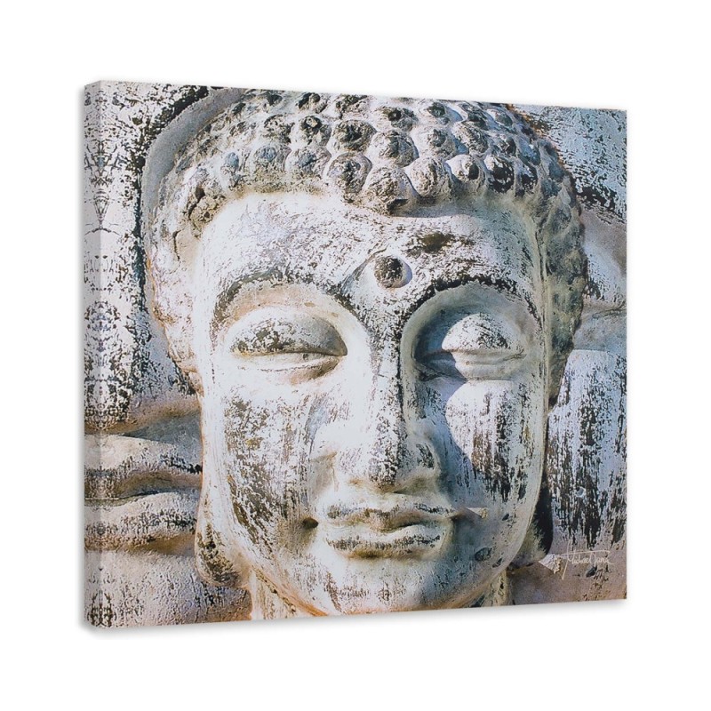 Bild auf Leinwand - Buddha-Statue in einer Wand | Feeby