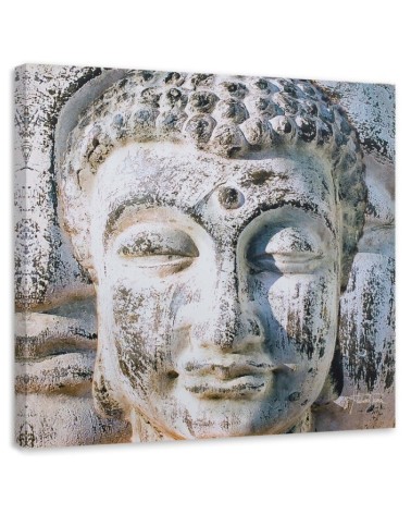 Bild auf Leinwand - Buddha-Statue in einer Wand | Feeby