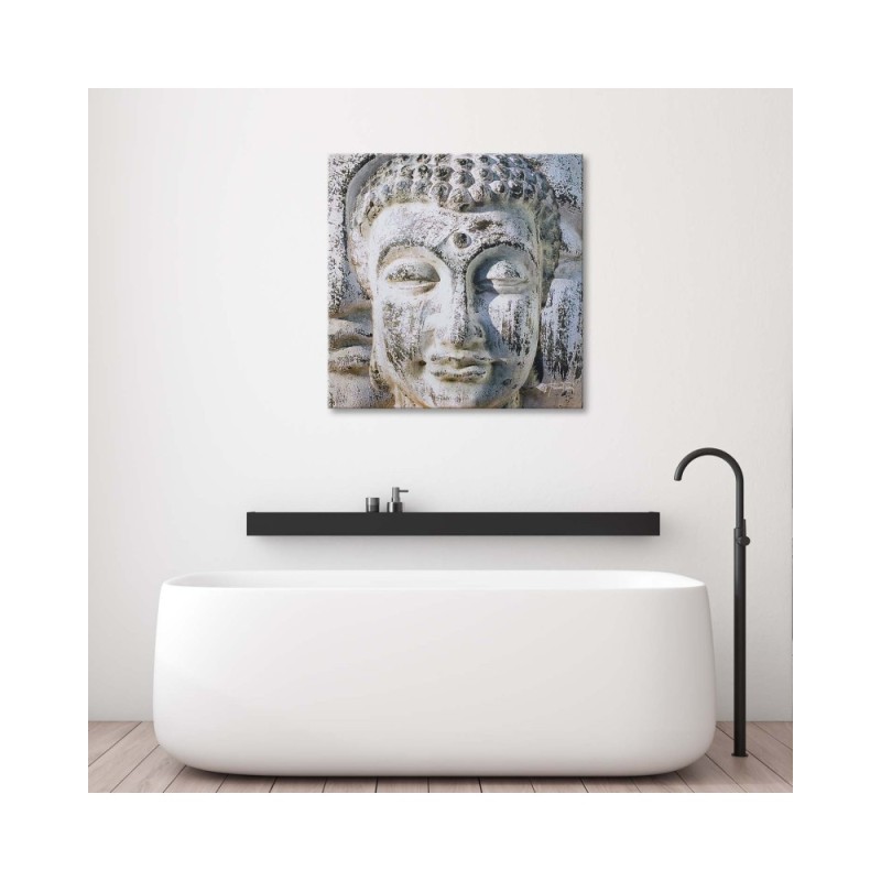 Bild auf Leinwand - Buddha-Statue in einer Wand | Feeby