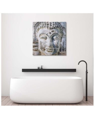 Bild auf Leinwand - Buddha-Statue in einer Wand | Feeby