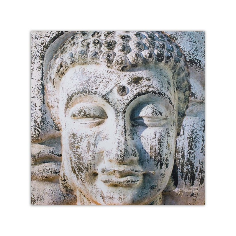Bild auf Leinwand - Buddha-Statue in einer Wand | Feeby