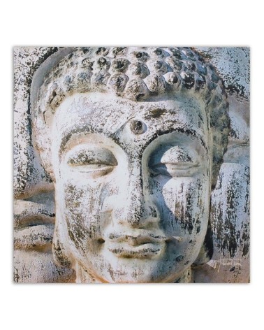 Bild auf Leinwand - Buddha-Statue in einer Wand | Feeby