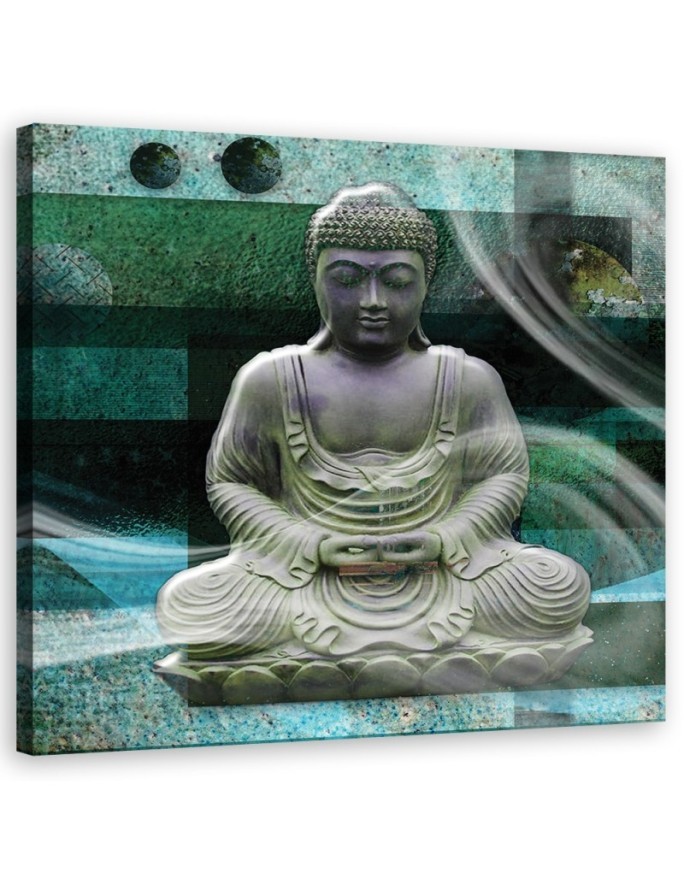 Nowoczesne obrazy na ścianę - Siedzący budda Zielony | FEEBY
