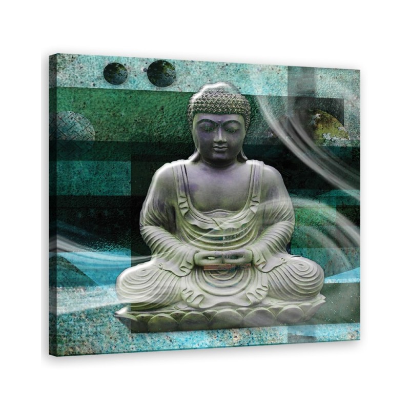 Nowoczesne obrazy na ścianę - Siedzący budda Zielony | FEEBY