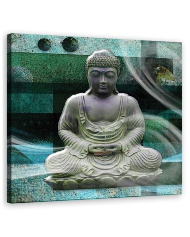 Modern wall paintings - Sitting buddha Green | FEEBY