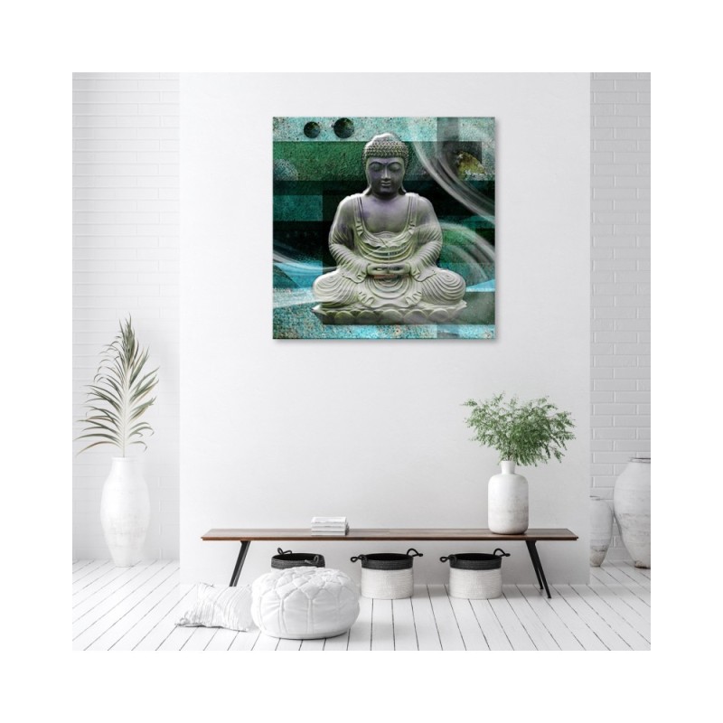 Dekoratives Leinwandbild - Religiös - Grün | Feeby