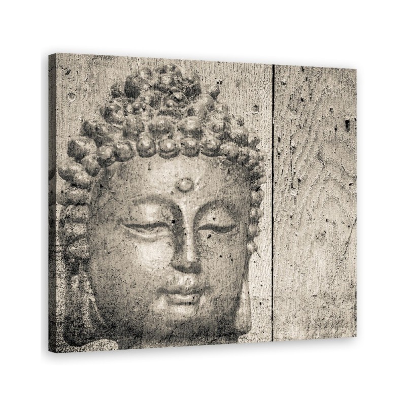 Buddha head grey - Modern Canvas paintings for the living room | FEEBY