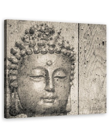 Buddha head grey - Modern Canvas paintings for the living room | FEEBY