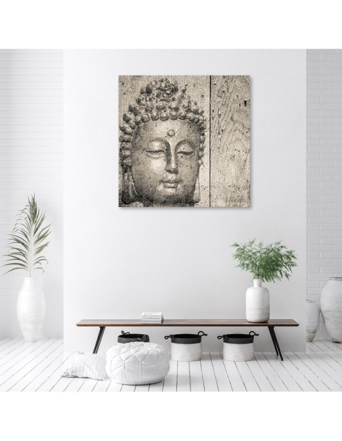 Buddha head grey - Modern Canvas paintings for the living room | FEEBY