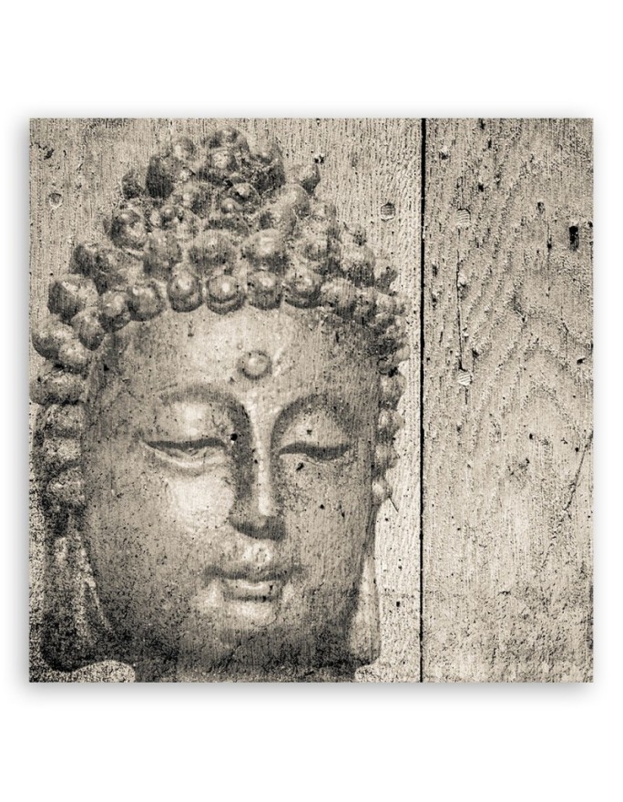 Buddha head grey - Modern Canvas paintings for the living room | FEEBY
