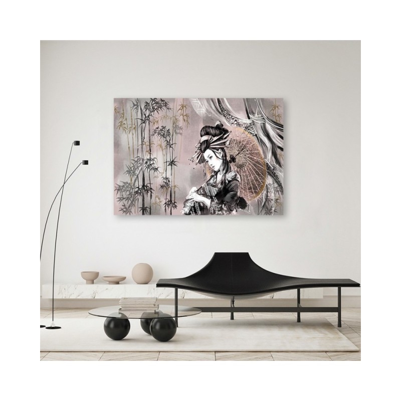 Bild auf Leinwand - Geisha und Bambus | Feeby