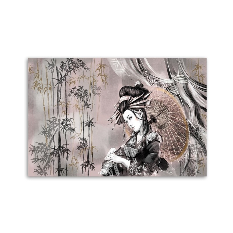 Bild auf Leinwand - Geisha und Bambus | Feeby