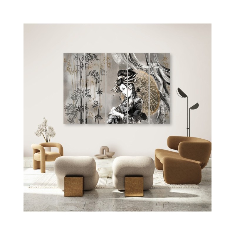 Modernes Wandbild - Geisha und Bambus | Feeby