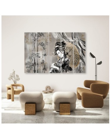 Modernes Wandbild - Geisha und Bambus | Feeby