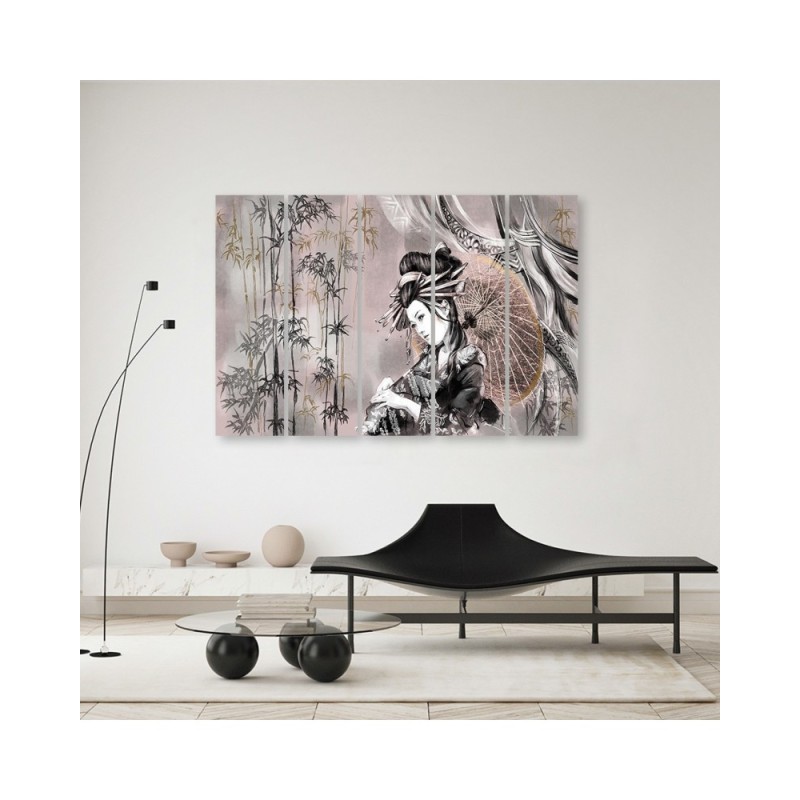 Bild auf Leinwand - Geisha und Bambus | Feeby