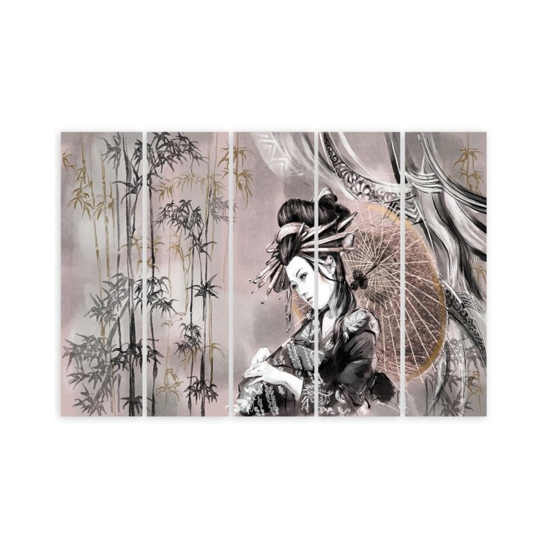 Bild auf Leinwand - Geisha und Bambus | Feeby