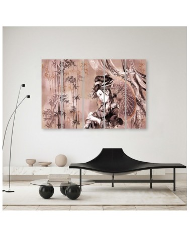 Leinwanddruck - Geisha und Bambus | Feeby