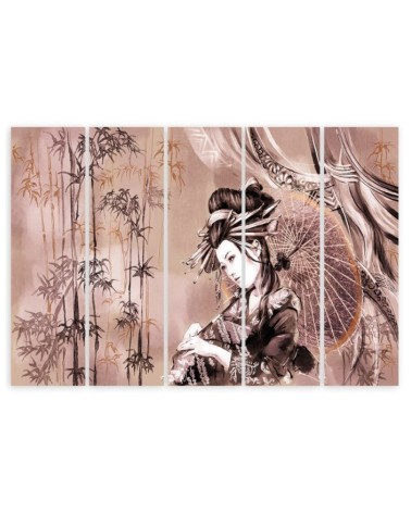 Leinwanddruck - Geisha und Bambus | Feeby