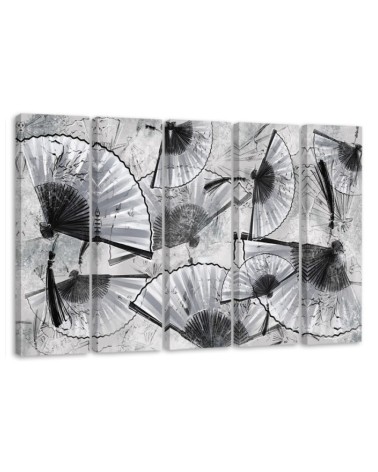 5 Piece Bedroom canvas painting - Japanese fans | FEEBY