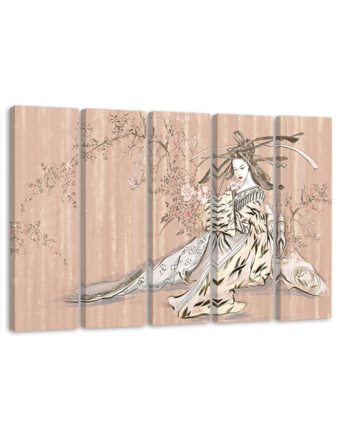 Bild auf Leinwand - Traditioneller japanischer Geisha | Feeby