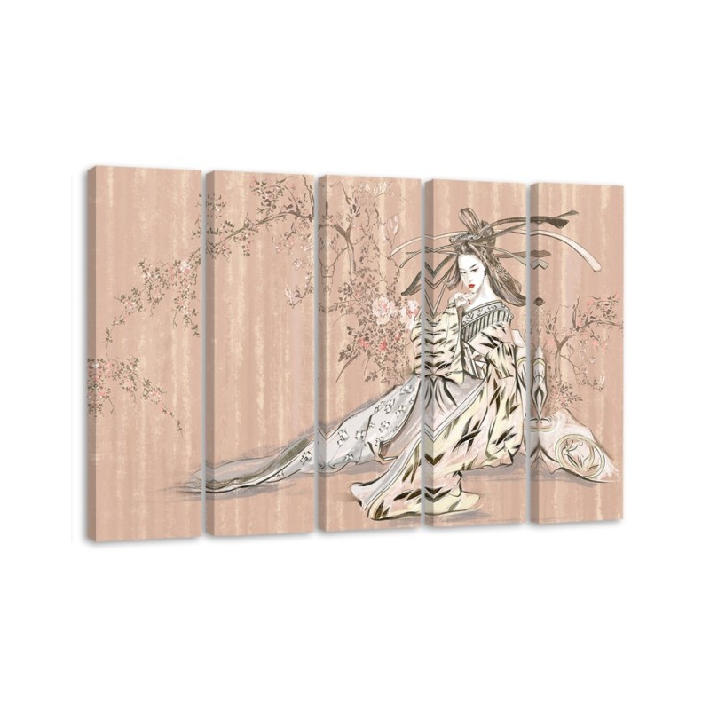 Bild auf Leinwand - Traditioneller japanischer Geisha | Feeby