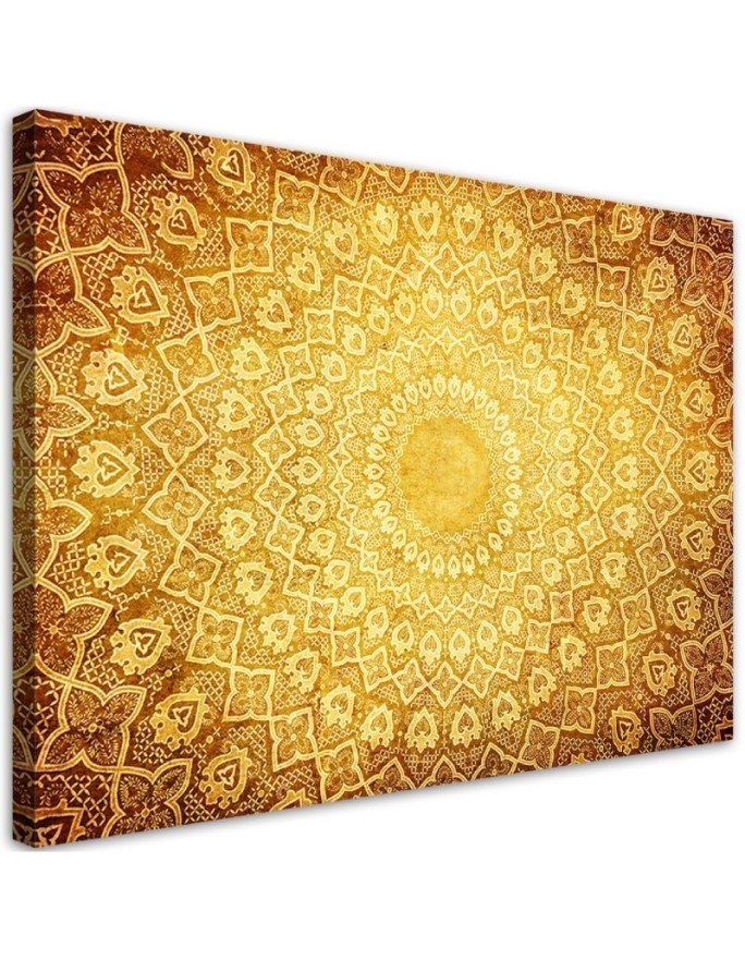 Modernes Wandbild - Gold Mandala Abstraktion | Feeby