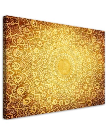 Bedroom Canvas painting - Gold mandala abstract | FEEBY