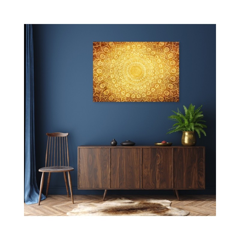 Modernes Wandbild - Gold Mandala Abstraktion | Feeby