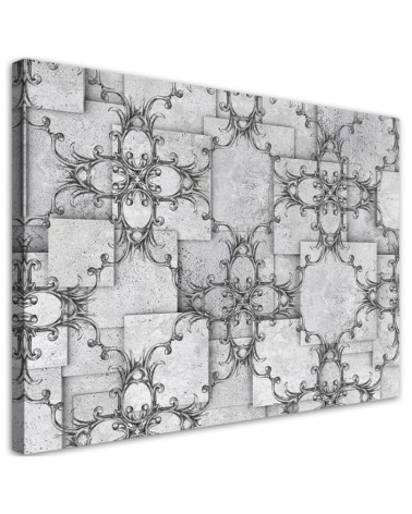 Modern Canvas paintings for wall - Oriental pattern on grey background | FEEBY
