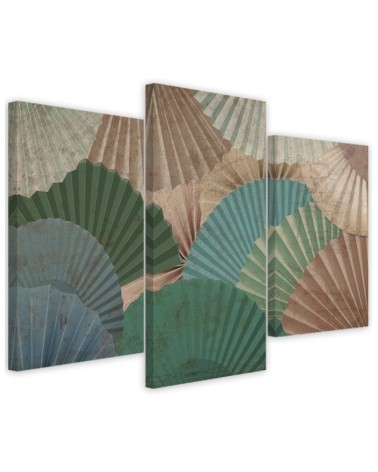 Simple fans - Modern triptychs for the living room | FEEBY