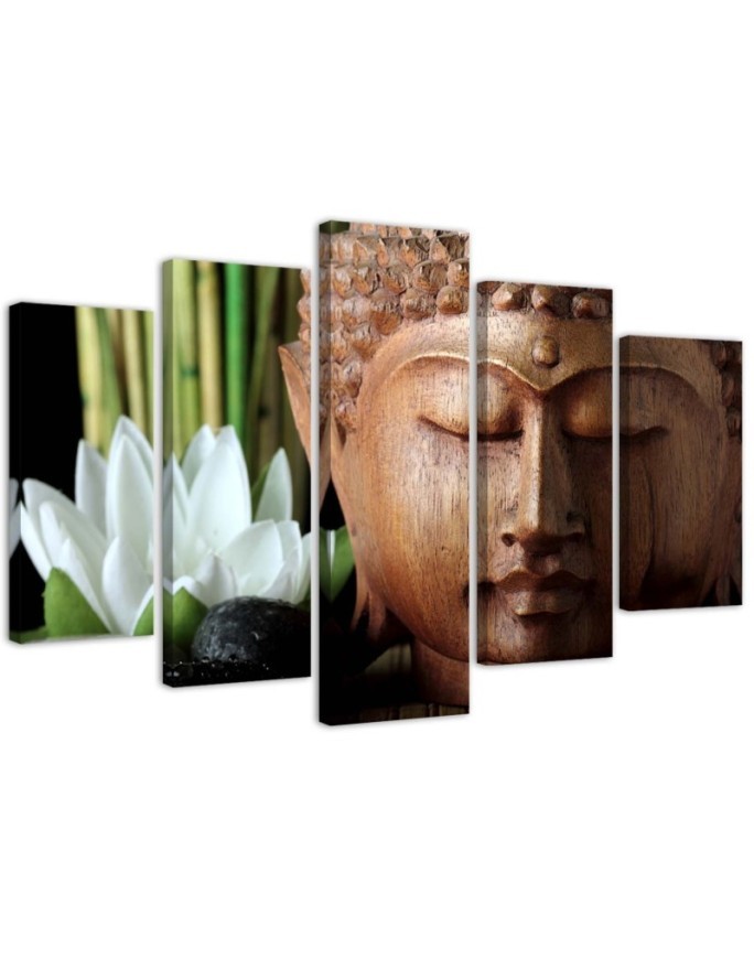 Leinwandbild - Buddha Bambus Zen Natur | Feeby