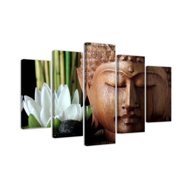 Leinwandbild - Buddha Bambus Zen Natur | Feeby