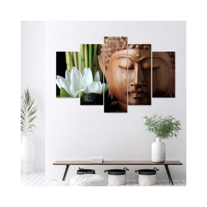 Leinwandbild - Buddha Bambus Zen Natur | Feeby