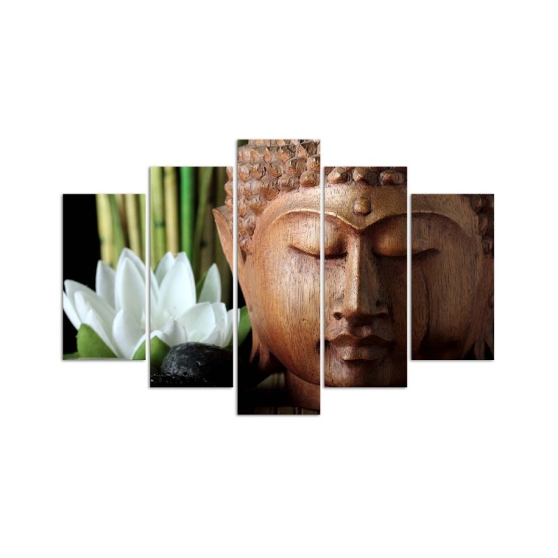 Leinwandbild - Buddha Bambus Zen Natur | Feeby