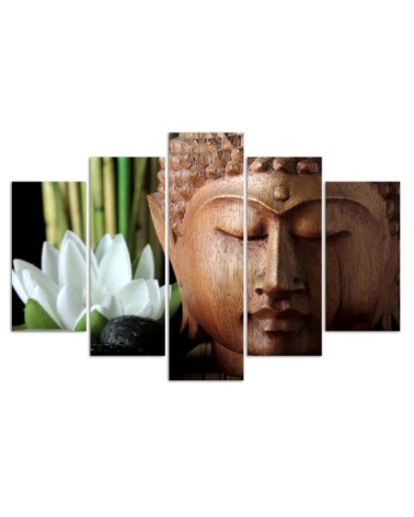 Leinwandbild - Buddha Bambus Zen Natur | Feeby
