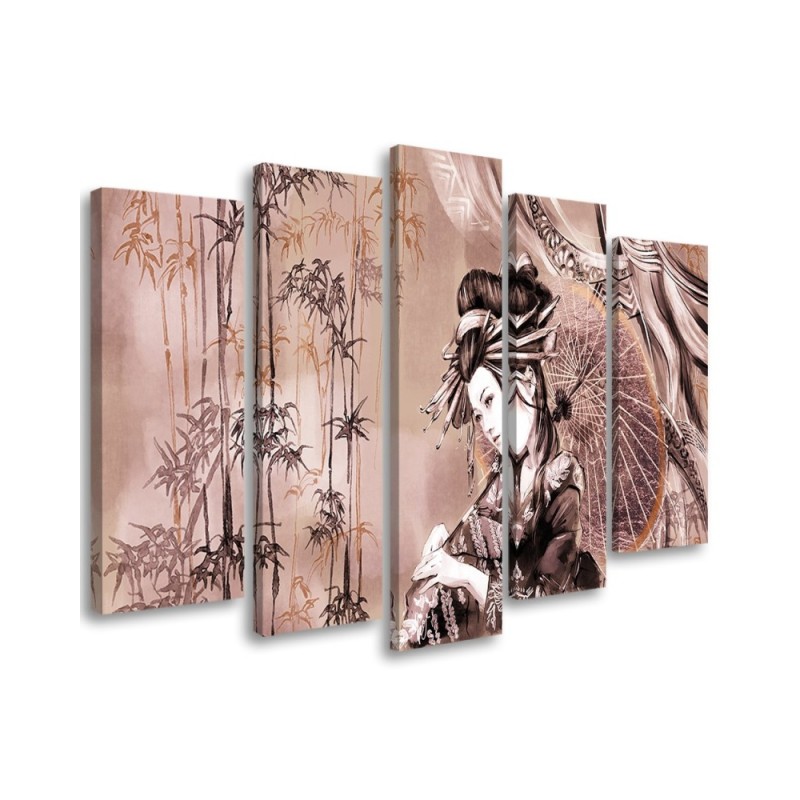 Leinwandbild - Geisha und Bambus | Feeby