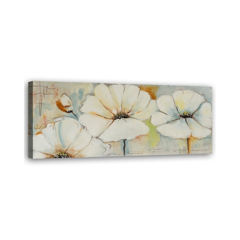 Bild auf Leinwand - Drei Blumen und eine Knospe | Feeby