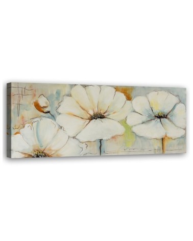 Modern Canvas painting for living room - Three flowers watercolour | FEEBY