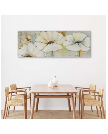 Bild auf Leinwand - Drei Blumen und eine Knospe | Feeby